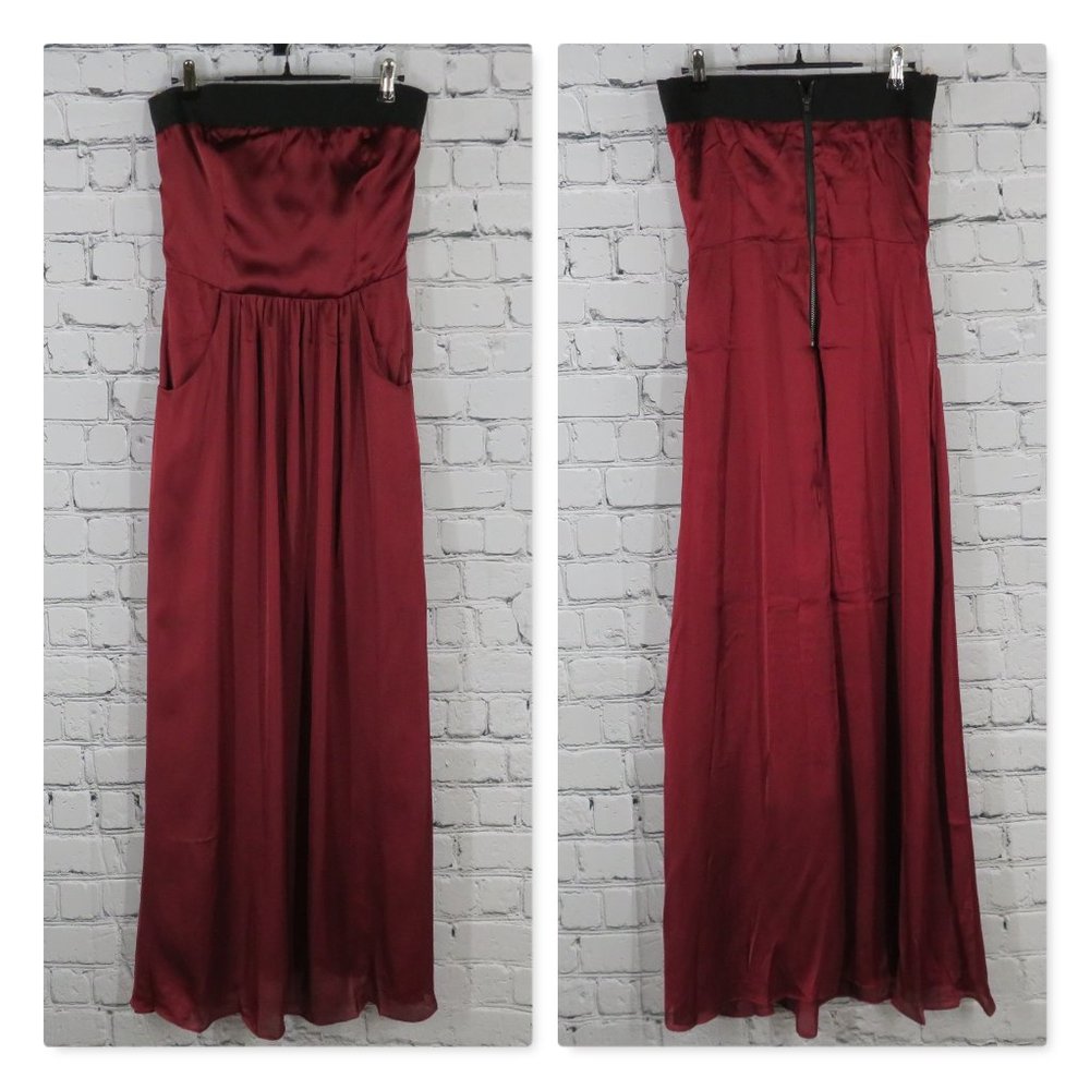 Hot & Delicious Strapless Burgundy Dress